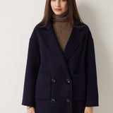 100% Merino Wool Double Breasted Short Coat