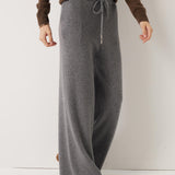 30% Cashmere,70% Merino Wool Wide Leg Sweatpants
