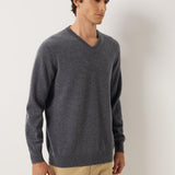 100% Cashmere V Neck Seamless Knit Sweater