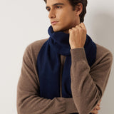 100% Cashmere Long Plaid Tassel Warm Knit Scarf