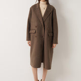 Double-Breasted 100% Merino Wool Long Coat