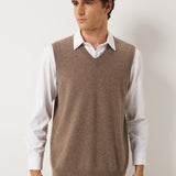 100% Cashmere V Neck Knit Sweater Vest