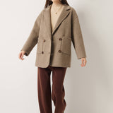 100% Merino Wool Double Breasted Short Coat