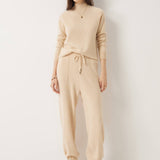 30% Cashmere,70% Merino Wool High Waist Sweatpants