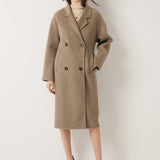 100% Merino Wool Double-Breasted Long Coat