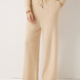 30% Cashmere,70% Merino Wool Wide Leg Sweatpants