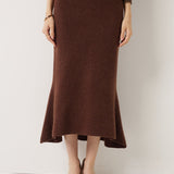 30% Cashmere 70% Merino Wool Knit Fishtail Skirt