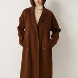 100% Merino Wool Double-Breasted Long Coat