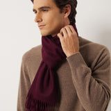 100% Cashmere Long Plaid Tassel Warm Knit Scarf