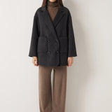 100% Merino Wool Double Breasted Short Coat