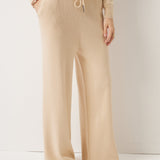 30% Cashmere,70% Merino Wool Wide Leg Sweatpants