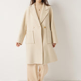 Double Breasted 100% Merino Wool Long Coat