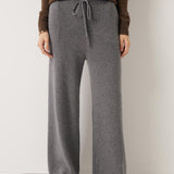 30% Cashmere,70% Merino Wool Wide Leg Sweatpants