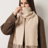 100% Merino Wool Scarf Solid Warm Ultra-Soft
