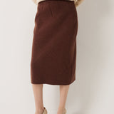 30% Cashmere and 70% Merino Wool High Waist Skirt