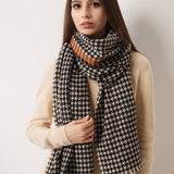 100% Merino Wool Houndstooth Large Shawls and Wraps
