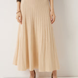 30% Cashmere and 70% Merino Wool Pleated Skirt