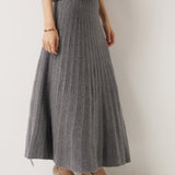 30% Cashmere and 70% Merino Wool Pleated Skirt