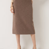 30% Cashmere and 70% Merino Wool High Waist Skirt