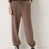 30% Cashmere,70% Merino Wool High Waist Sweatpants