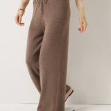 30% Cashmere,70% Merino Wool Wide Leg Sweatpants