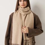 100% Merino Wool Scarf Solid Warm Ultra-Soft