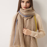 100% Merino Wool Houndstooth Large Shawls and Wraps