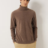 100% Cashmere Turtleneck Seamless Knit Sweater