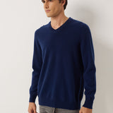 100% Cashmere V Neck Seamless Knit Sweater