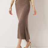 30% Cashmere 70% Merino Wool Knit Fishtail Skirt