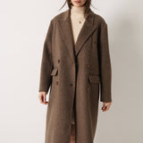 Double-Breasted 100% Merino Wool Long Coat