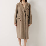 Double-Breasted 100% Merino Wool Long Coat