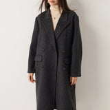 Double-Breasted 100% Merino Wool Long Coat