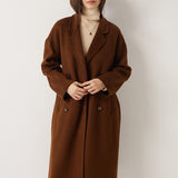 100% Merino Wool Double-Breasted Long Coat