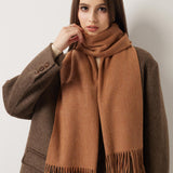 100% Merino Wool Scarf Solid Warm Ultra-Soft