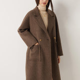 Double Breasted 100% Merino Wool Long Coat