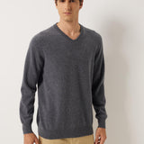 100% Cashmere V Neck Seamless Knit Sweater