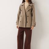 \100% Merino Wool Double Breasted Loose Coat