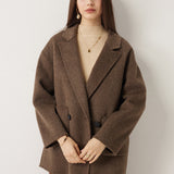 100% Merino Wool Double Breasted Short Coat