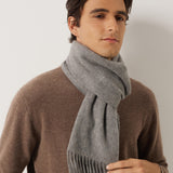 100% Cashmere Long Plaid Tassel Warm Knit Scarf