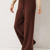 30% Cashmere,70% Merino Wool Wide Leg Sweatpants