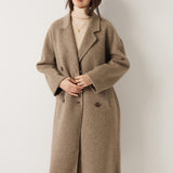 100% Merino Wool Double-Breasted Long Coat