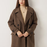 Double-Breasted 100% Merino Wool Mid Pea Coat