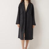 100% Merino Wool Double-Breasted Long Coat