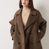 \100% Merino Wool Double Breasted Loose Coat