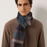 100% Cashmere Long Plaid Tassel Warm Knit Scarf