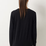 100% Merino Wool Crewneck Long Sleeve Knit Top