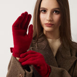 100% Pure Cashmere Gloves Winter Knit Bow Gloves