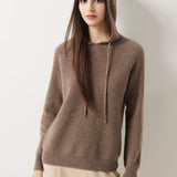 Maglione con cappuccio 30% cashmere 70% lana merino