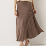 30% Cashmere and 70% Merino Wool Pleated Skirt